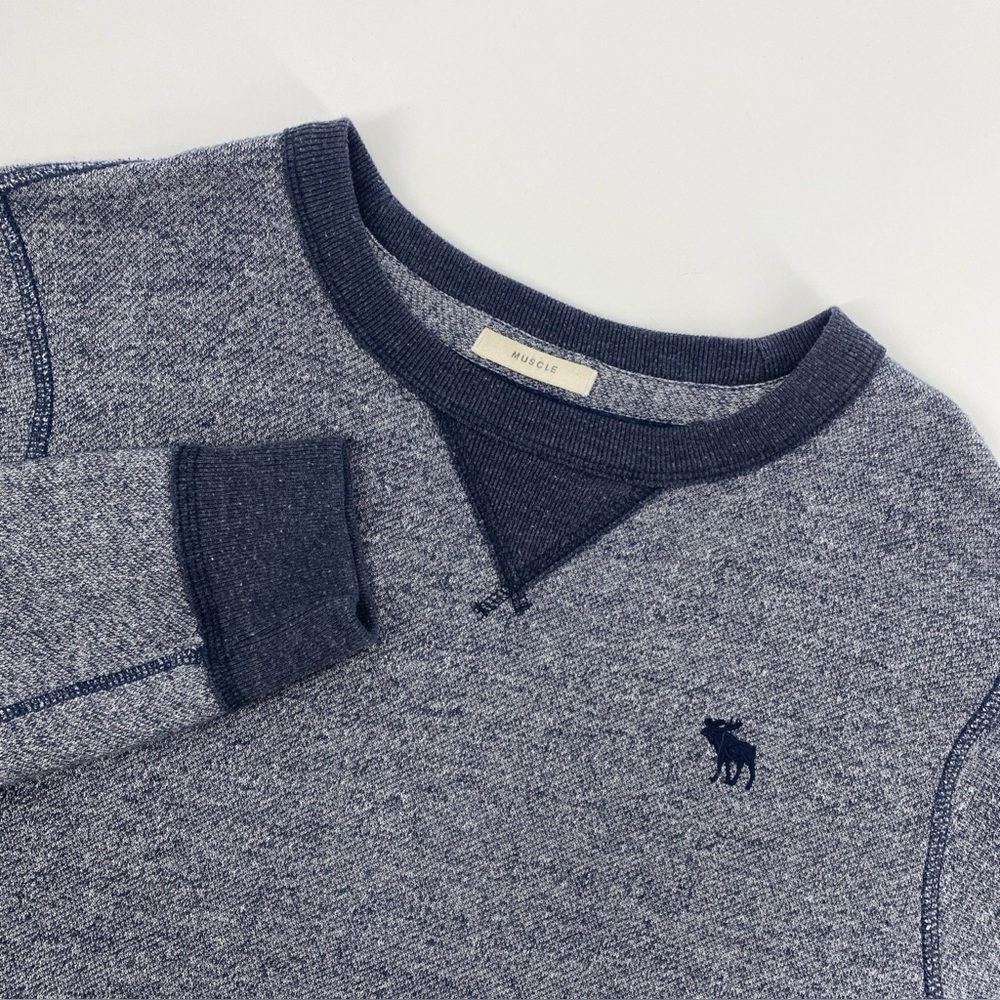 Abercrombie Fitch Sweatshirt Mens Large Blue Muscle Athleisure Preppy Casual